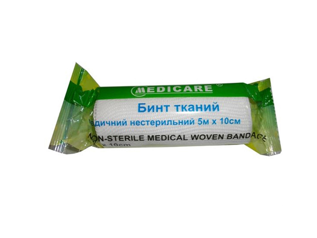 Бинт тканий медичний нестерильний 5м х 10см "MEDICARE"